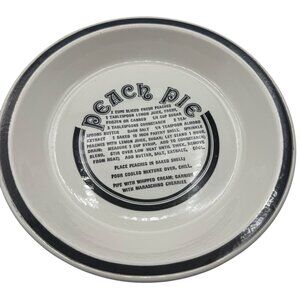 Peach Pie Recipe Ceramic Pie Dish With Black Trim